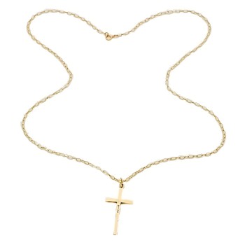 9ct Gold 2.1g 18 inch Vintage Cross Pendant with Chain